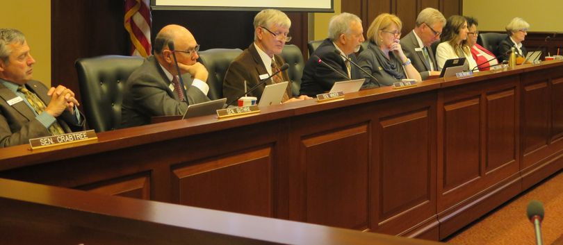 The Idaho Senate Education Committee hears testimony on proposed school science standards dealing with climate change, on Feb. 27, 2017, at the Capitol in Boise. (Betsy Z. Russell)