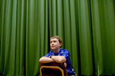 
Lakeland Junior High eighth-grader Blake Alfson is pictured at the school in Rathdrum.. He has won several World Championship of Performing Arts awards in Hollywood. 
 (Kathy Plonka / The Spokesman-Review)