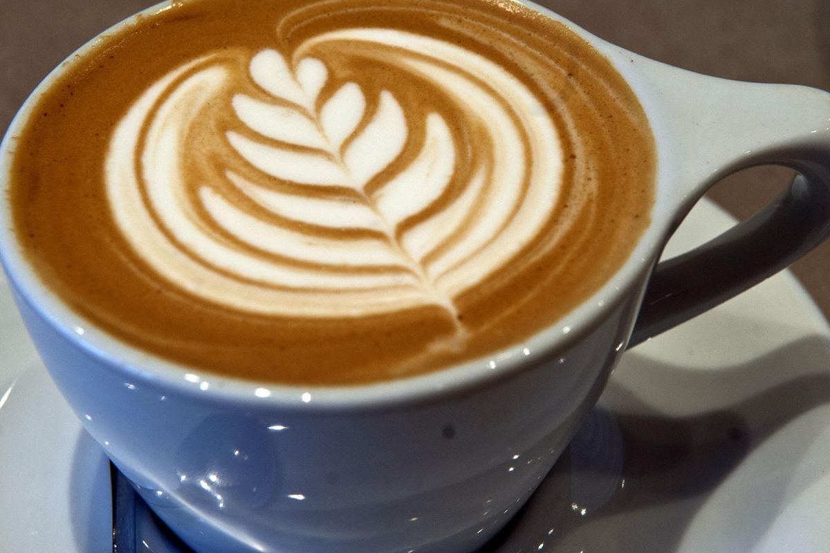 A cappuccino at Indaba Coffee is photographed at the shop on Riverside Ave. in Spokane on Wednesday, Dec. 18, 2019. (Kathy Plonka / The Spokesman-Review)