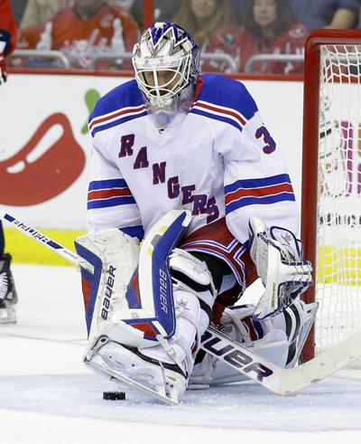 New York Rangers goalie Henrik Lundqvist notched his 46th career shutout. (Associated Press)