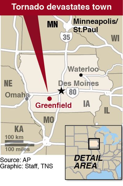 Locator map of Greenfield, Iowa  (Staff)