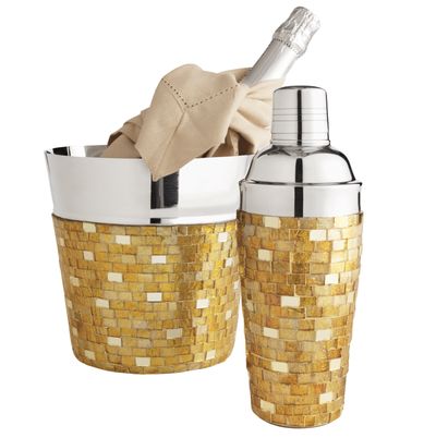  Gold mosaic barware from Pier 1. 