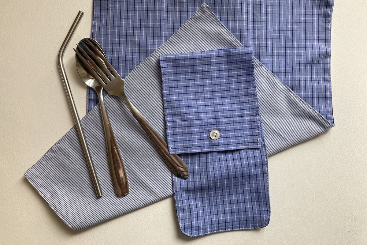 An old shirt or two can become a carrying case for utensils and a napkin.  (Katie Patterson Larson/For The Spokesman-Review)