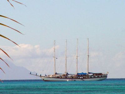 
The Windjammer ship Polynesia is shown in the waters off the Grenadine island of Bequia in December.
 (Ralph Jensen Associated Press / The Spokesman-Review)