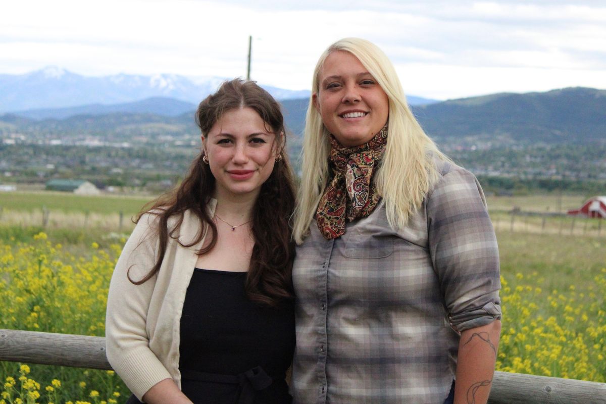 Sophia Ferst, left, and her wife, Madison Bethke, outside of Helena, Montana. After Roe v. Wade was overturned, Ferst decided to get sterilized. She is one of many people under 30 now seeking permanent contraception.  (KFF HEALTH NEWS/TNS)