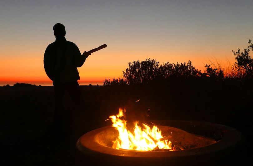 There's nothing quite as cool as a raging campfire when you're living the RV dream. (Leslie Kelly)