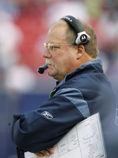 Seattle coach Mike Holmgren gave his team a piece of his mind Wednesday. (Associated Press / The Spokesman-Review)